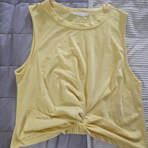LUSH Yellow Sleeveless Twist Front Top Size M